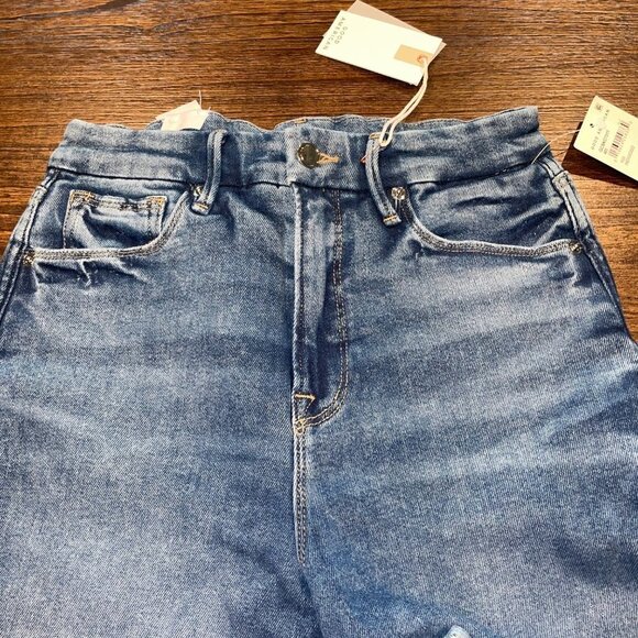 NWT Good American 8/29 Good Curve Skinny Crop Jeans High Rise Distressed - Picture 3 of 16